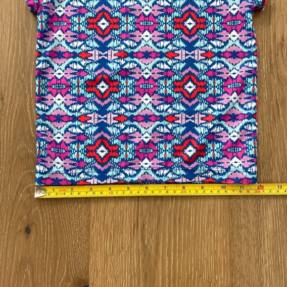 Gymboree Rash Guard Shirt Girls Small 5-6 Swim Aztec Ikat Print Pink Purple Blue - Picture 9 of 14